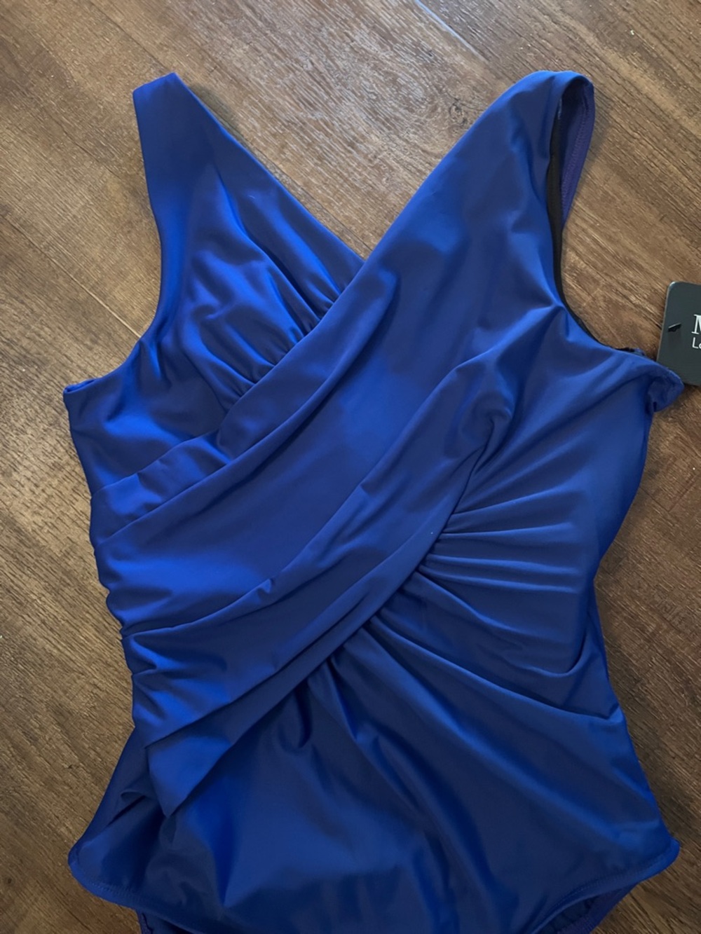 Miraclesuit Tulia Azul Blue One Piece Swimsuit Ruched Tummy Control NWT Size 14 - Picture 8 of 13